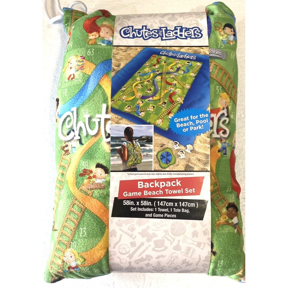 Chutes and Ladders Backpack Game Beach Towel Set Tote Bag 58 in x 58 in